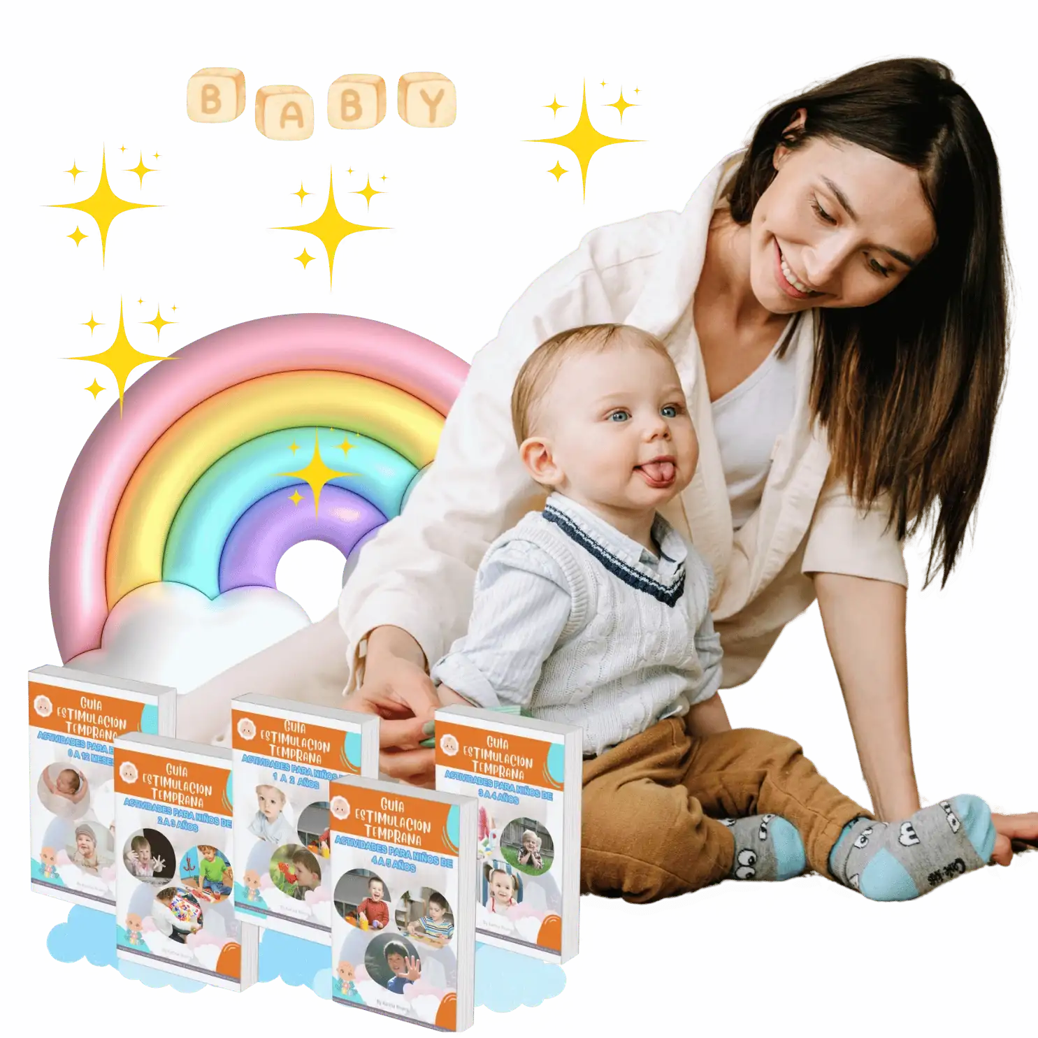 Mamá e hijo jugando en casa estimulando su desarrollo con amor